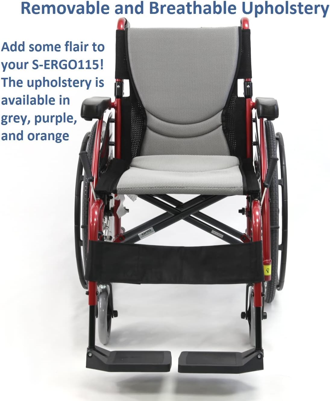 S-115 25 lbs Ultra Light Ergonomic Wheelchair with Removable Footrest Red Color