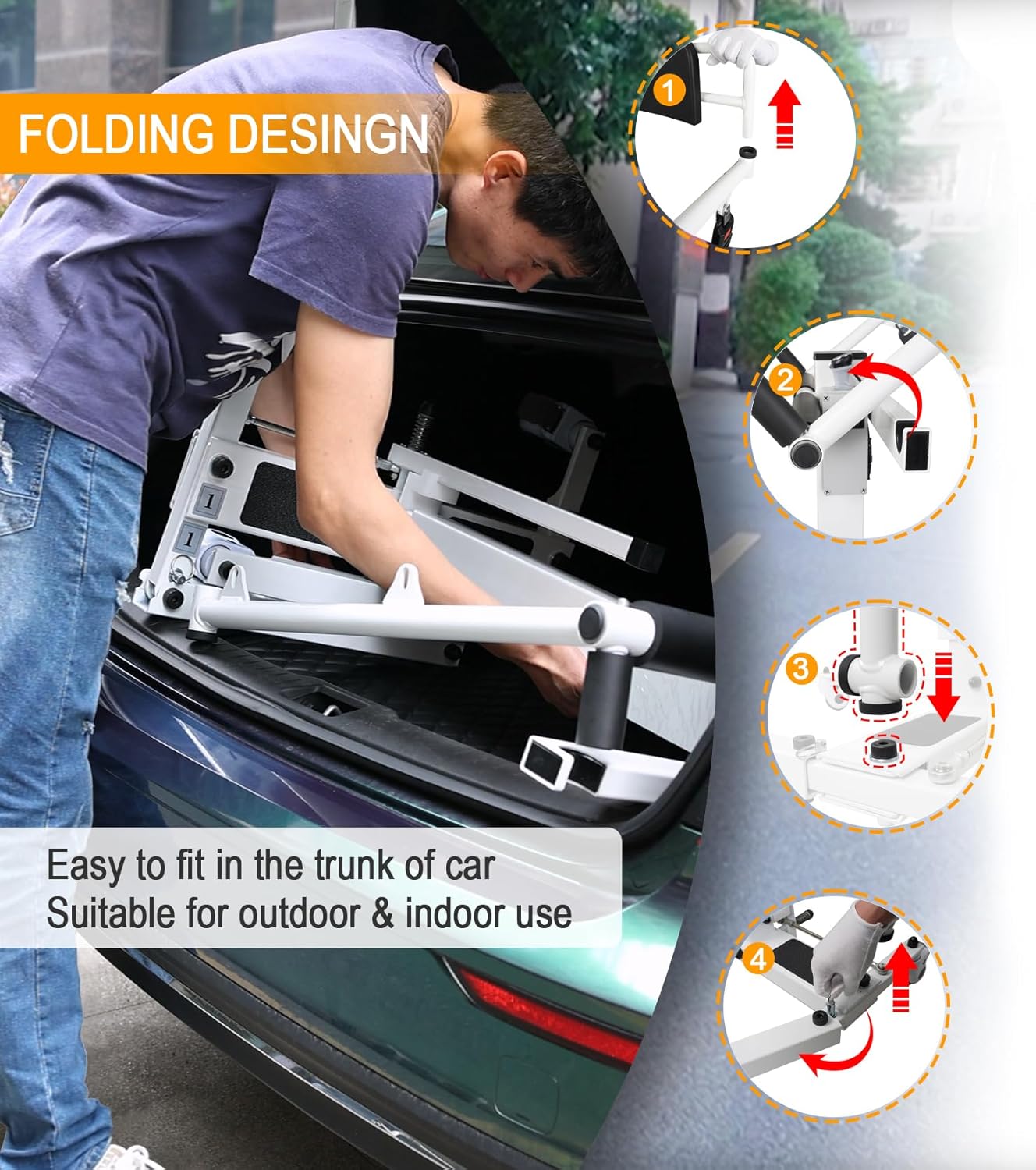 Patient Lift Transfer Chair - Electric Assist Lift Aid for Home Care Use - Portable Folding for Car - Transport Wheelchair for Seniors, Adults & Disabled