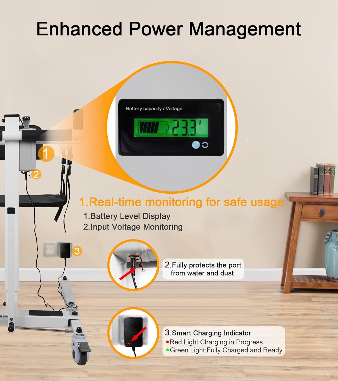 Patient Lift Transfer Chair - Electric Assist Lift Aid for Home Care Use - Portable Folding for Car - Transport Wheelchair for Seniors, Adults & Disabled