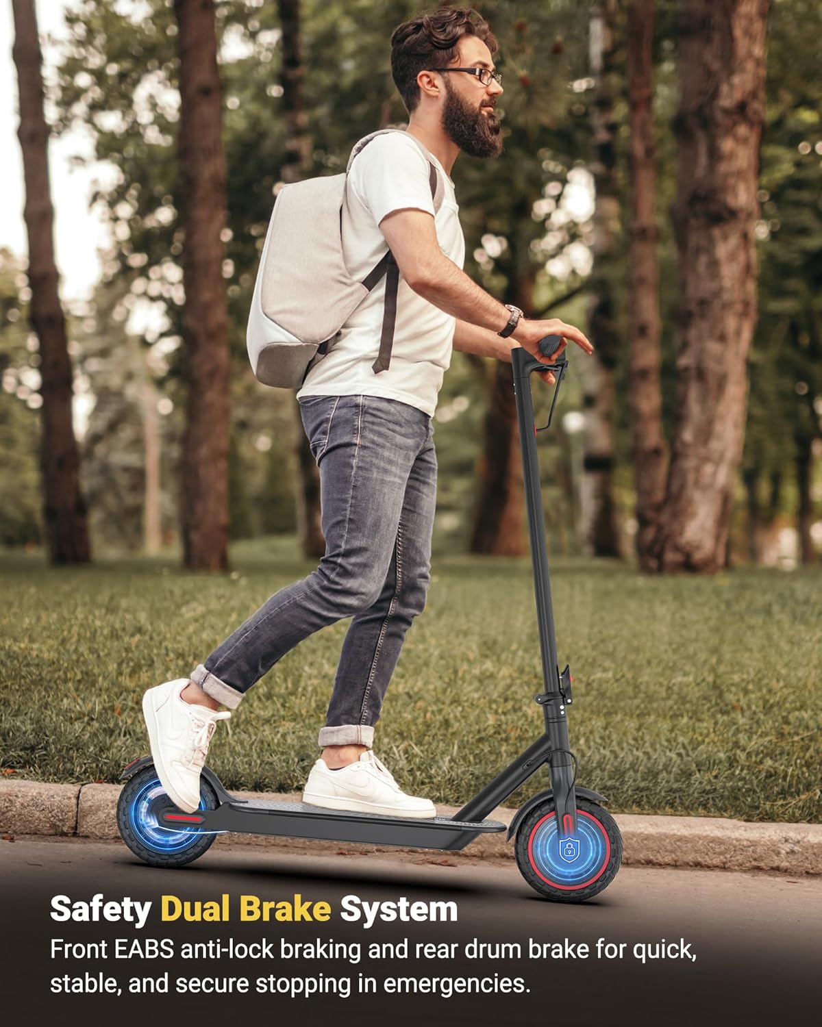 Electric Scooter for Adults, 8.5"/10" Tires, 19/22Mph, 350W/500W Motor, 21-28 Miles Range, Folding E-Scooter with Dual Suspension,APP(V1/SPRO/MAX/PRO)