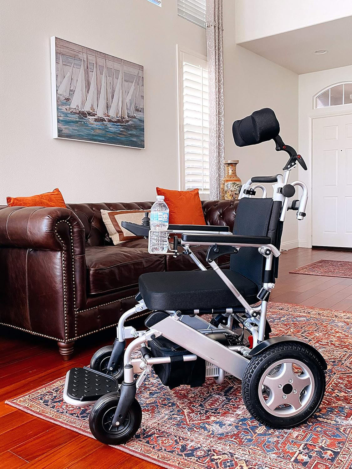 Porto Mobility Quattro Ultra 600W Motor Exclusive Lightweight Foldable Electric Wheelchair, Weatherproof, Stronger, Longer Range Super Horse Power, Dual Motor, All Terrain