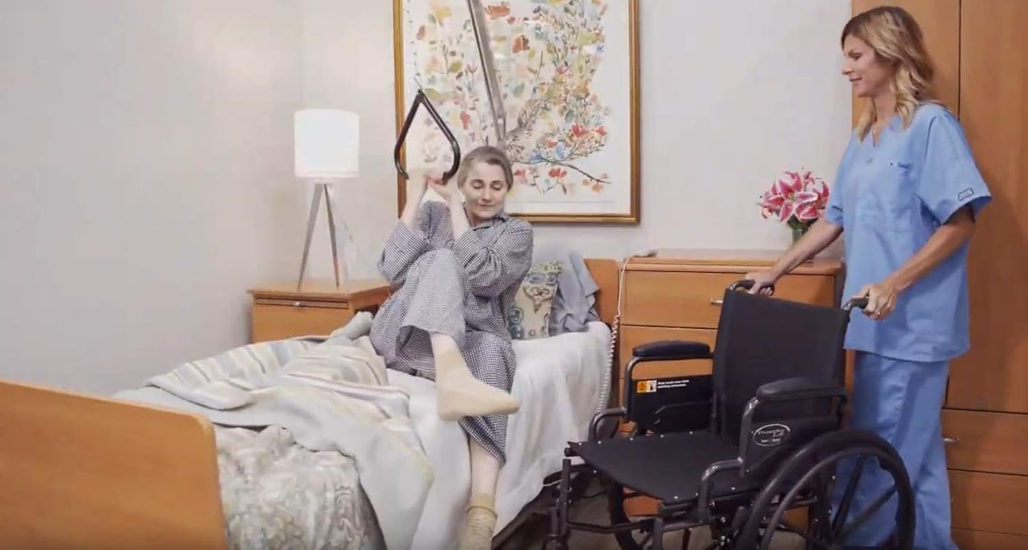 Lumex 2800GA Versa-Helper Trapeze Bar for Bed Mobility, Gray, Medical Assist Handle, Optional 2840GA Floor Stand