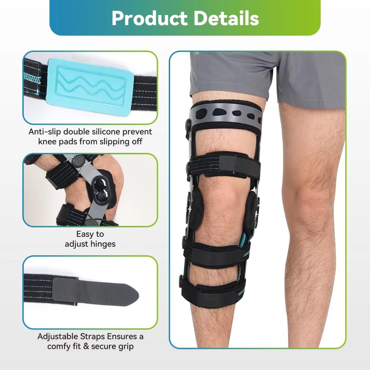 ACL Knee Brace, Functional Knee Support for PCL, MCL, Ligament Sports Injuries, Meniscus Tear, Relief from Knee Joint Pain