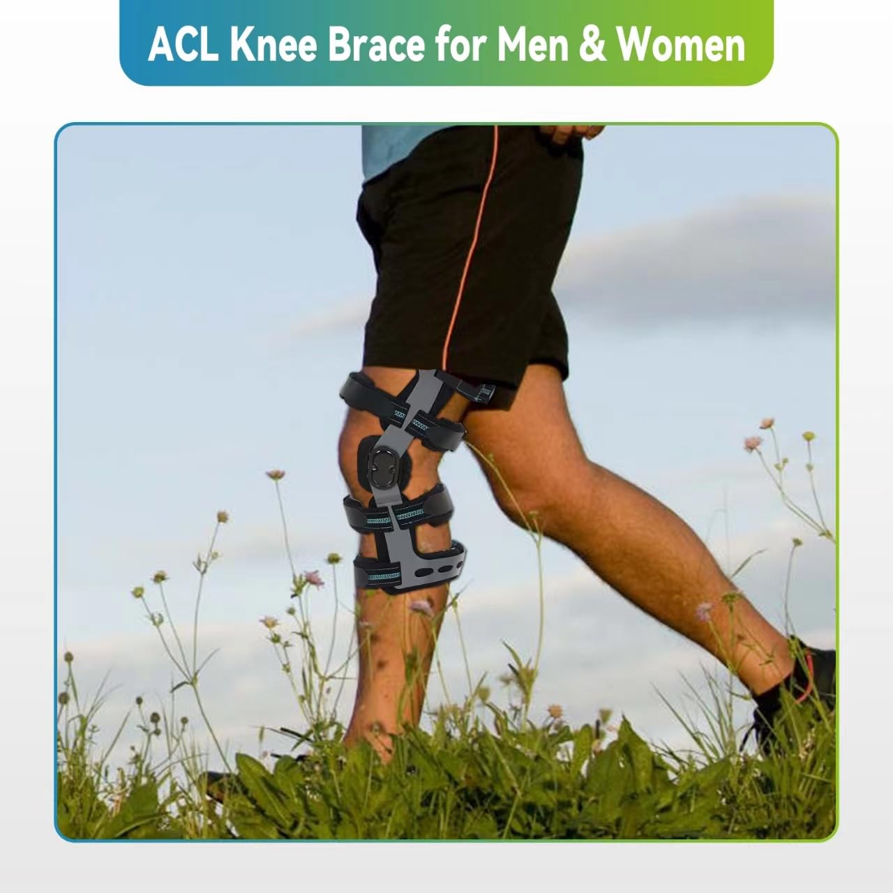 ACL Knee Brace, Functional Knee Support for PCL, MCL, Ligament Sports Injuries, Meniscus Tear, Relief from Knee Joint Pain