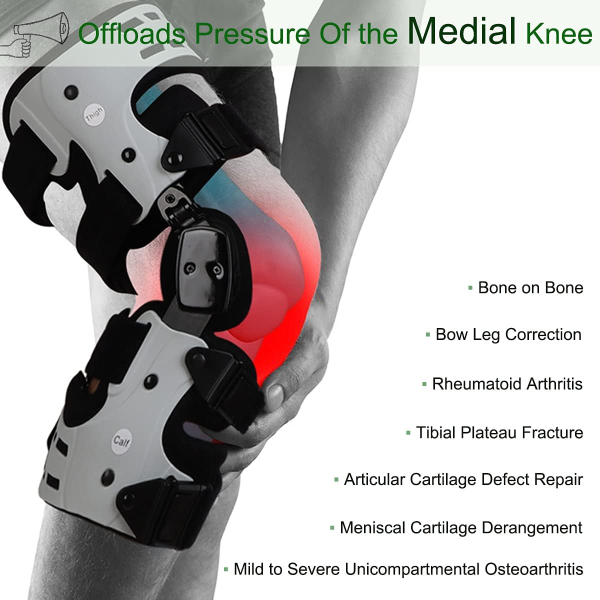 OA Unloader Knee Brace, Support for Arthritis Pain, Osteoarthritis, Cartilage Defect Repair, Avascular Necrosis, Bone on Bone Knee Joint Pain