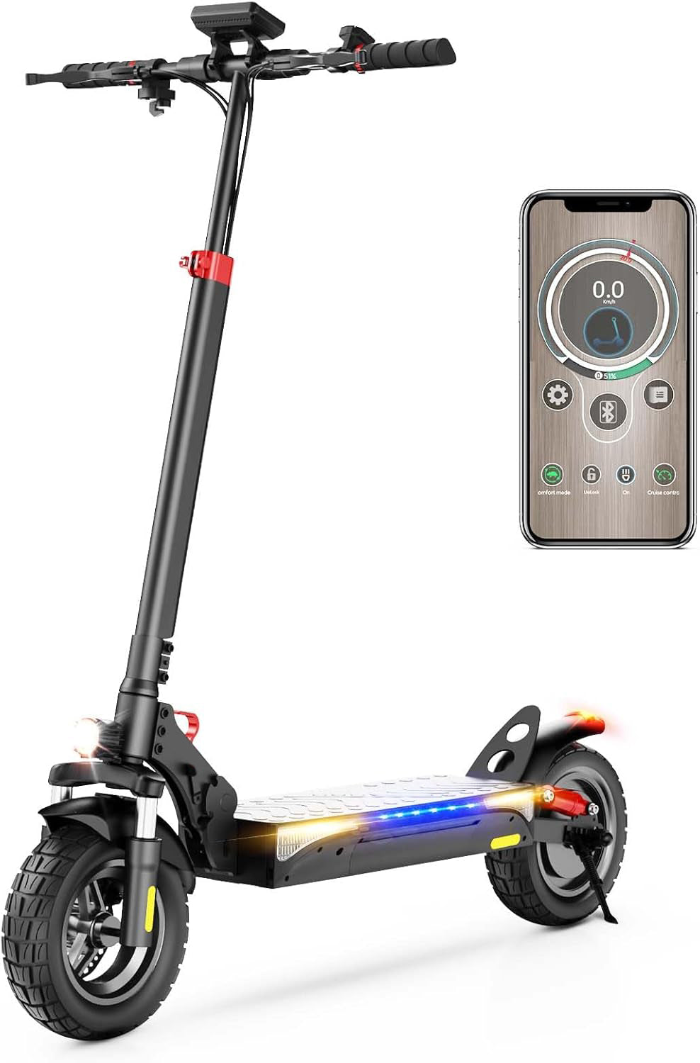 Electric Scooter, 10" Tires, 800W Motor E-Scooter Up to 25/28 Miles Range, Top Speed 24/28 MPH