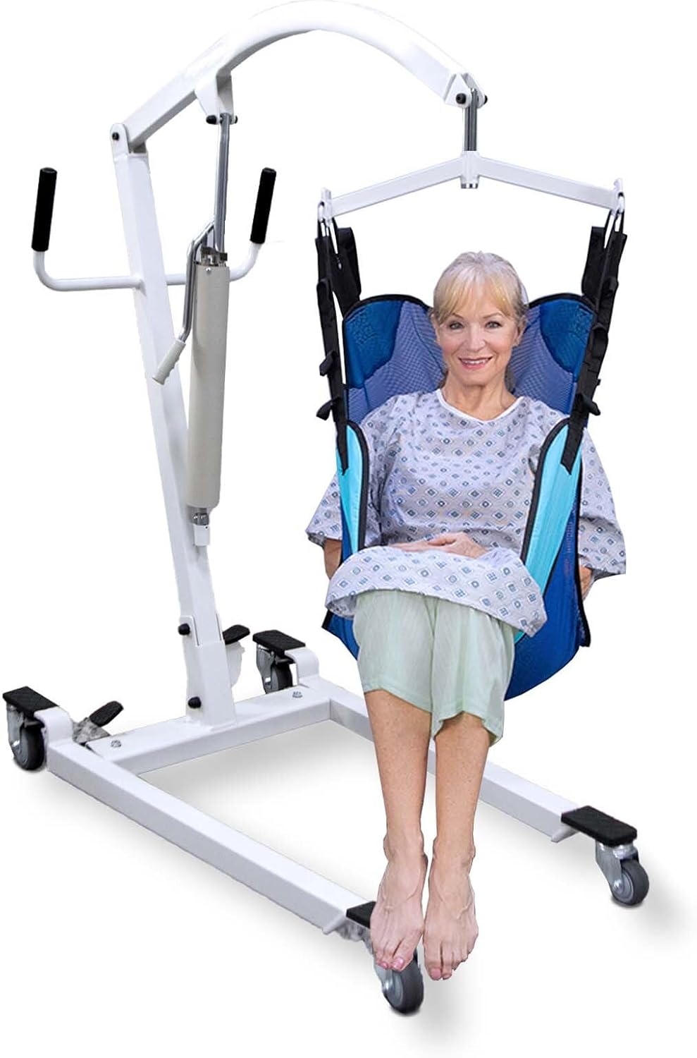 Hydraulic Patient Lift for Home Use with Sling - Portable, Medical Patient Transfer Lift System - Sit to Stand Lift Assist