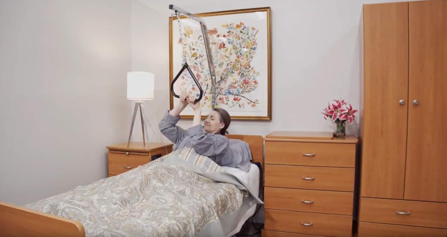 Lumex 2800GA Versa-Helper Trapeze Bar for Bed Mobility, Gray, Medical Assist Handle, Optional 2840GA Floor Stand
