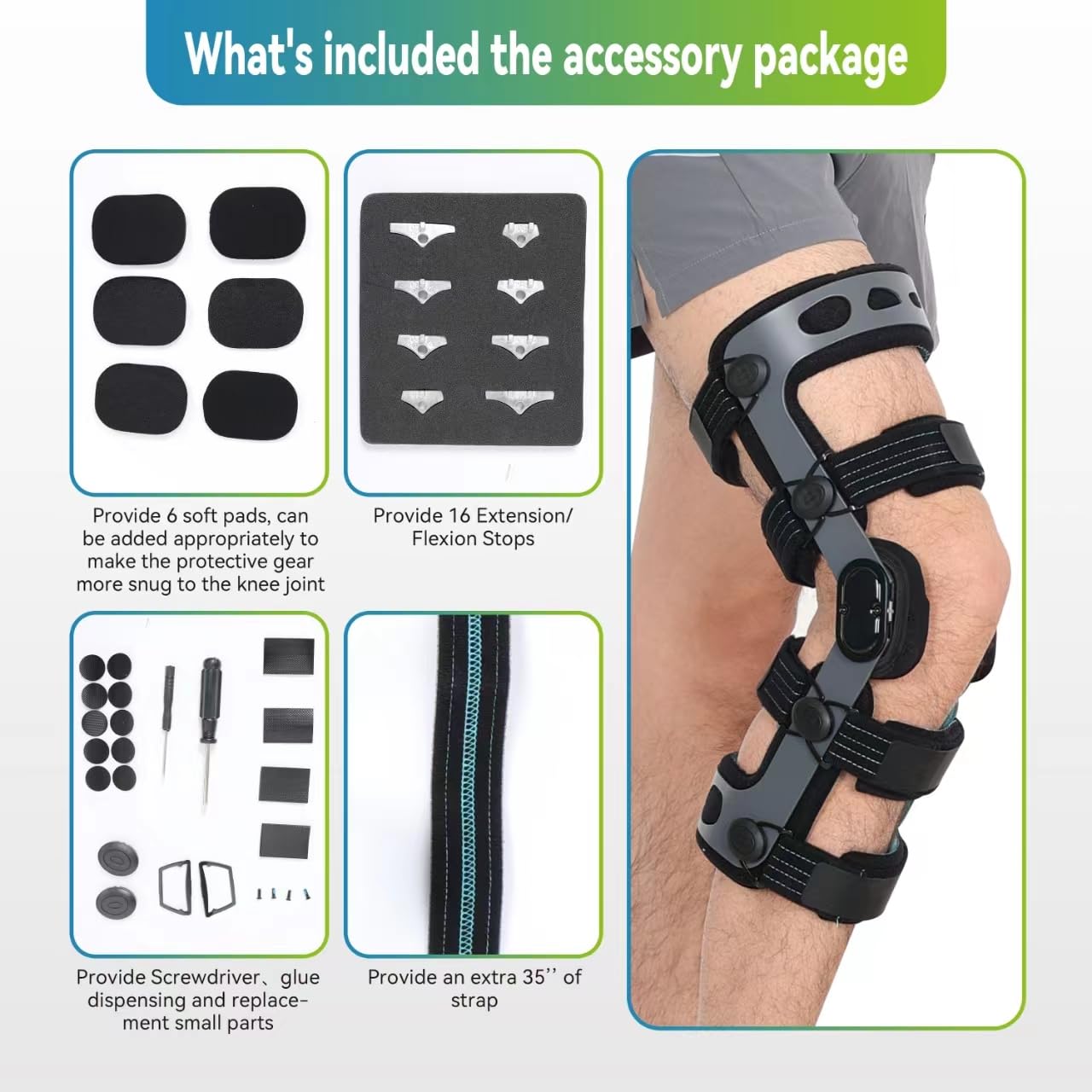 ACL Knee Brace, Functional Knee Support for PCL, MCL, Ligament Sports Injuries, Meniscus Tear, Relief from Knee Joint Pain
