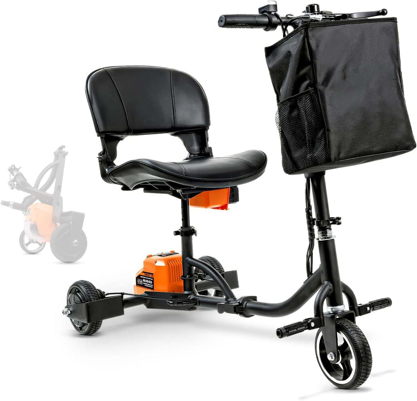 Passport Mobility Scooter for Adults- Foldable, 3 Wheel, Airline Travel Friendly - 13 Mile Range, Includes 2 Removable 44.4V Lithium-ion Batteries & Charger (275 Lbs)