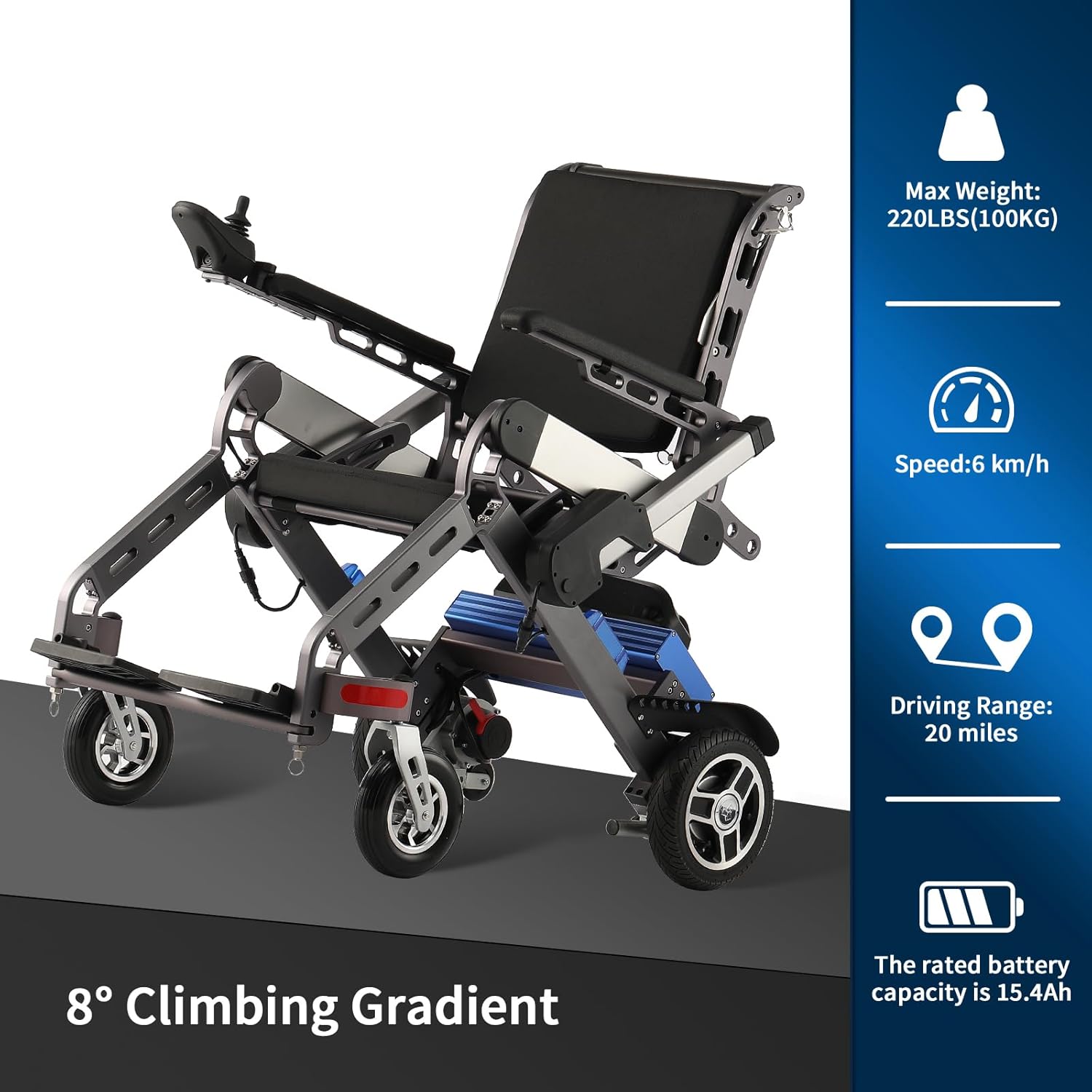 Electric Stand Up Medical Walker with Seat, Physical Therapy Equipment Walking Assist Exercise Rehabilitation Device, Adjustable Height, 13 Miles Long Travel Range with Stands 260lbs
