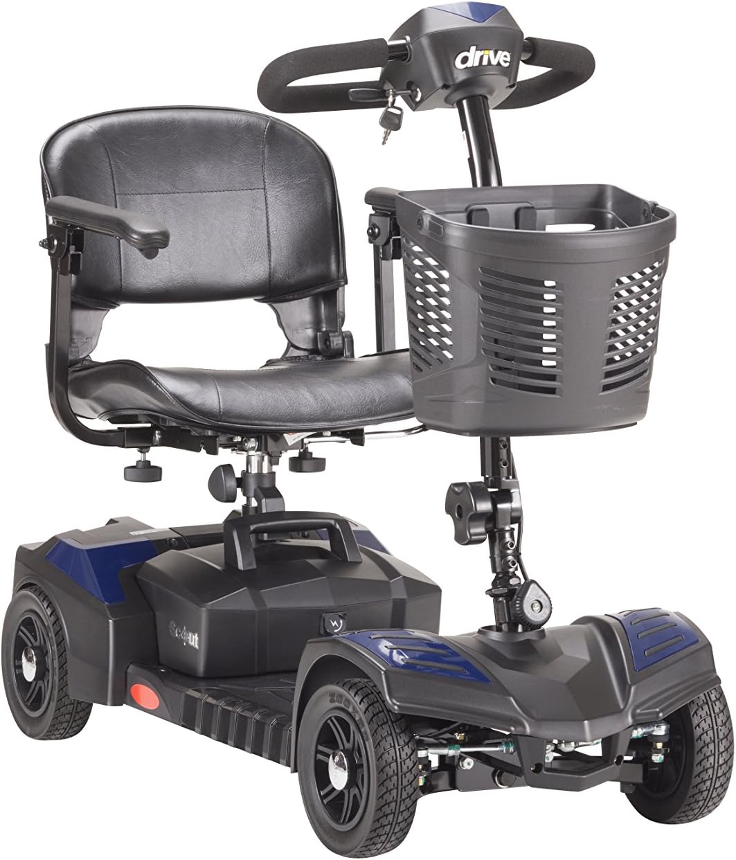 Medical Scout Compact Travel Power Scooter, 4 Wheel Mobility Scooters