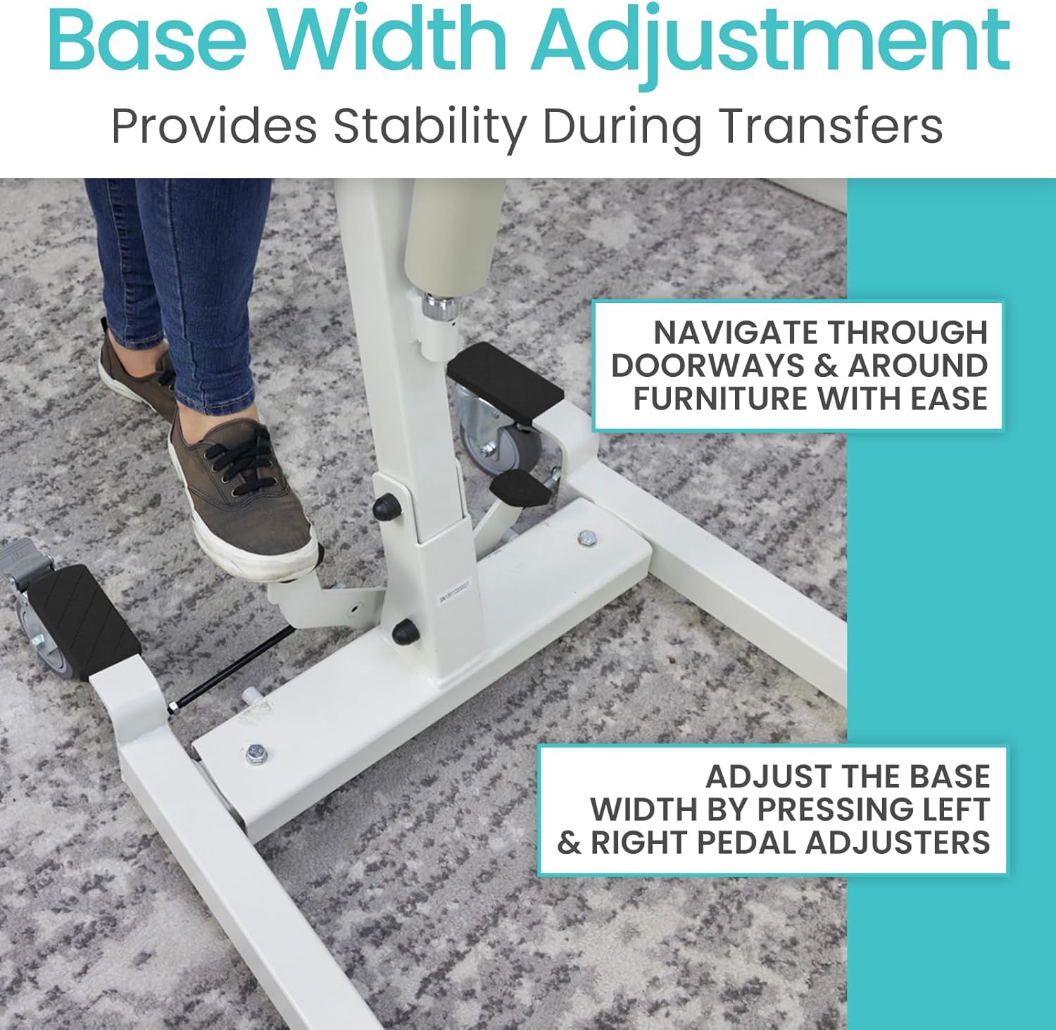 Hydraulic Patient Lift for Home Use with Sling - Portable, Medical Patient Transfer Lift System - Sit to Stand Lift Assist