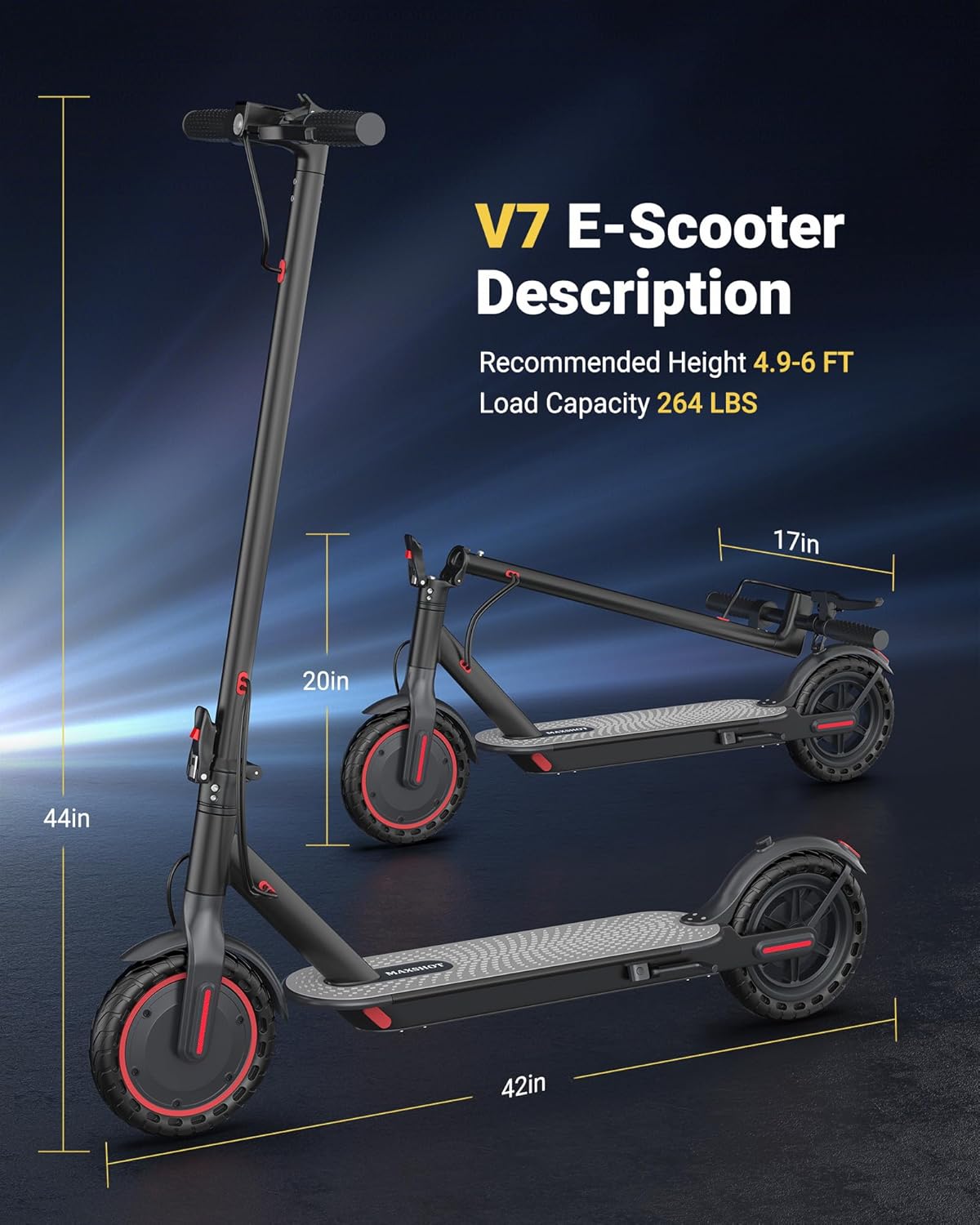 Electric Scooter for Adults, 8.5"/10" Tires, 19/22Mph, 350W/500W Motor, 21-28 Miles Range, Folding E-Scooter with Dual Suspension,APP(V1/SPRO/MAX/PRO)