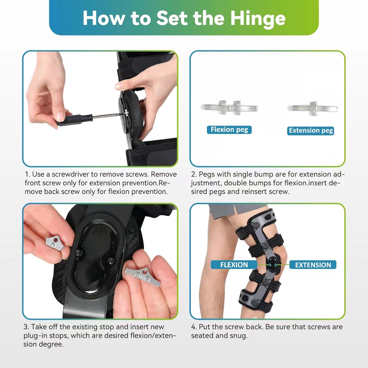 ACL Knee Brace, Functional Knee Support for PCL, MCL, Ligament Sports Injuries, Meniscus Tear, Relief from Knee Joint Pain