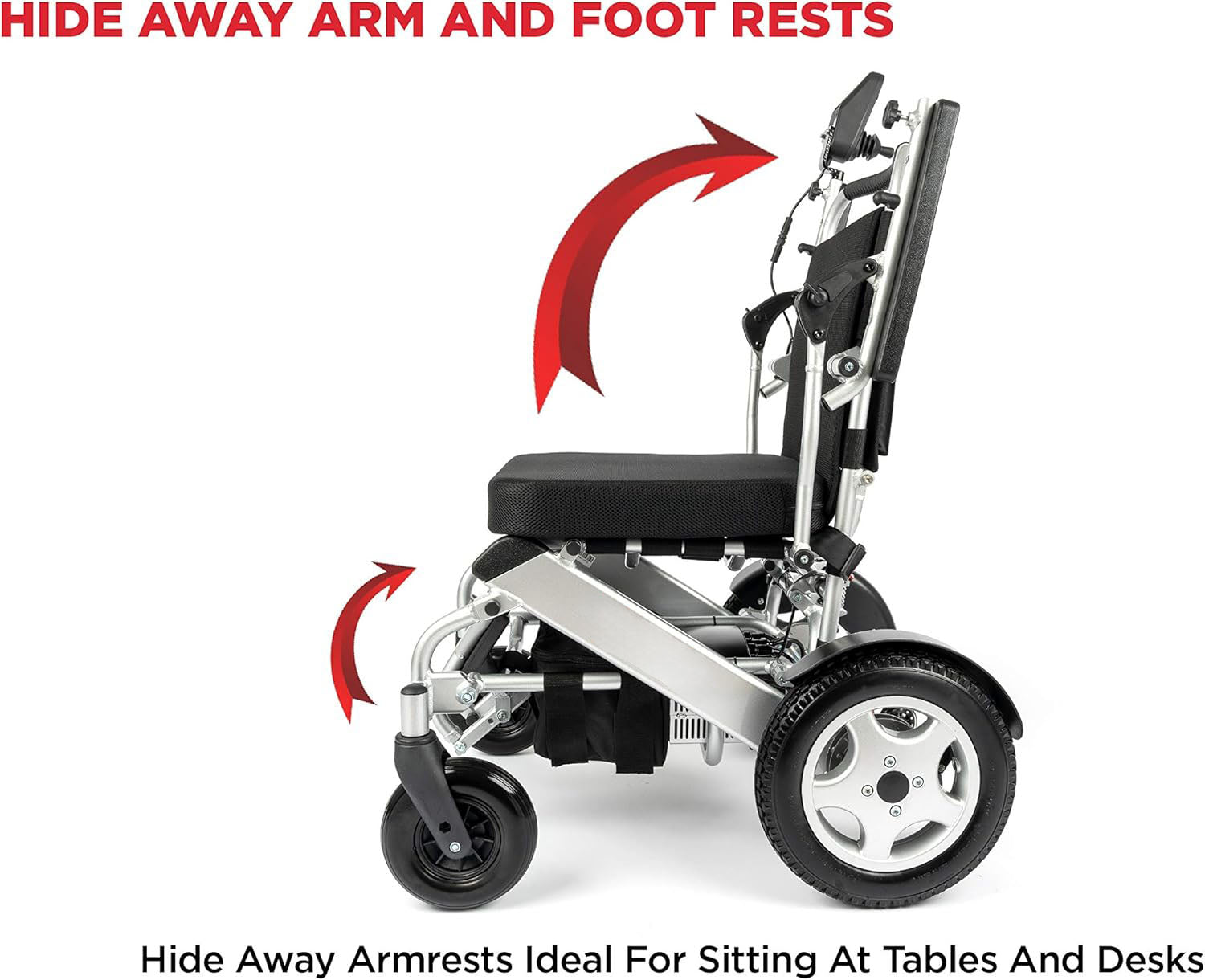 Porto Mobility Quattro Ultra 600W Motor Exclusive Lightweight Foldable Electric Wheelchair, Weatherproof, Stronger, Longer Range Super Horse Power, Dual Motor, All Terrain
