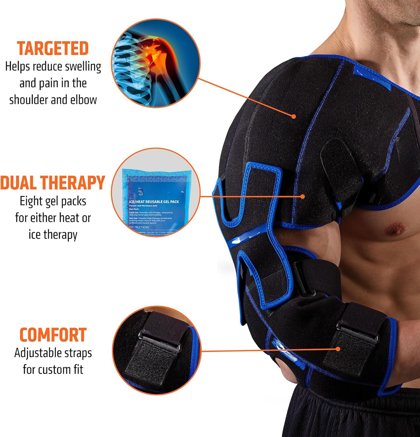 Ice Recovery Shoulder Elbow Compression Wrap