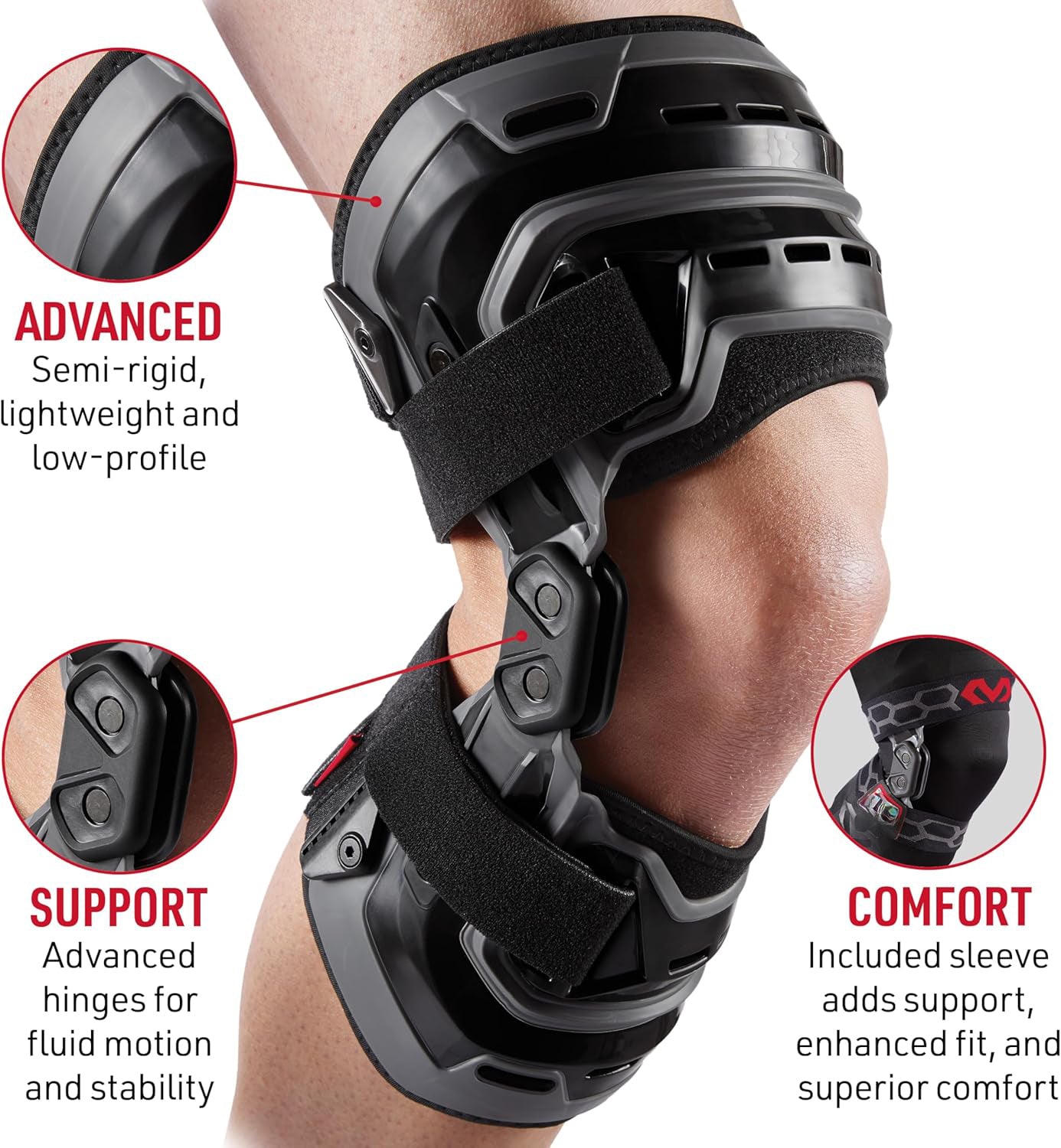 Knee Brace, Heavy Duty Hinged Knee Braces for Knee Pain, Instabilities, Ligament, ACL, MCL, PCL, Meniscus Injury
