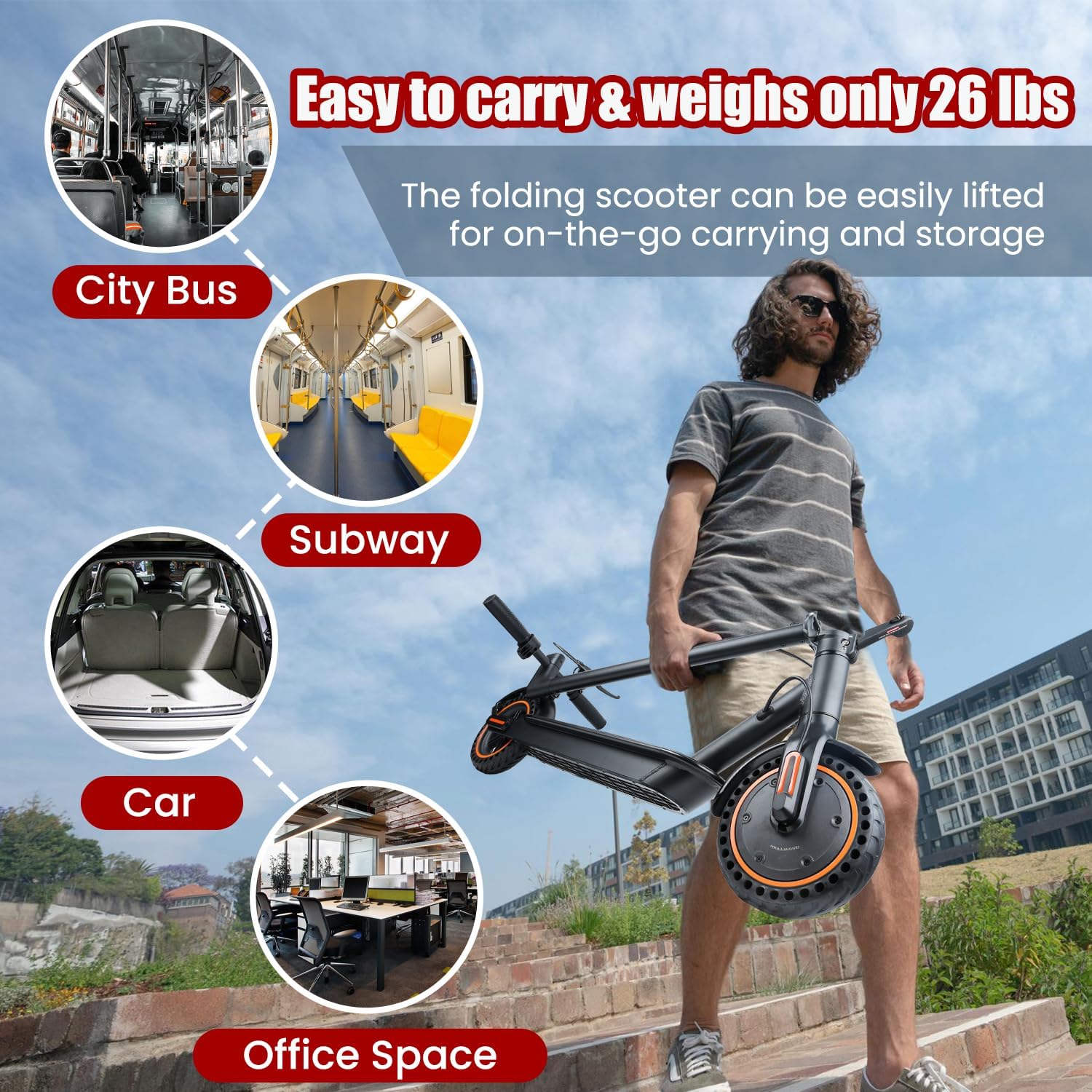 Electric Scooter, 500W Motor, Up to 17-20MPH &19-21 Miles, Commuter Escooter, Foldable E-Scooter for Adults with APP and Dual Braking System Escooter