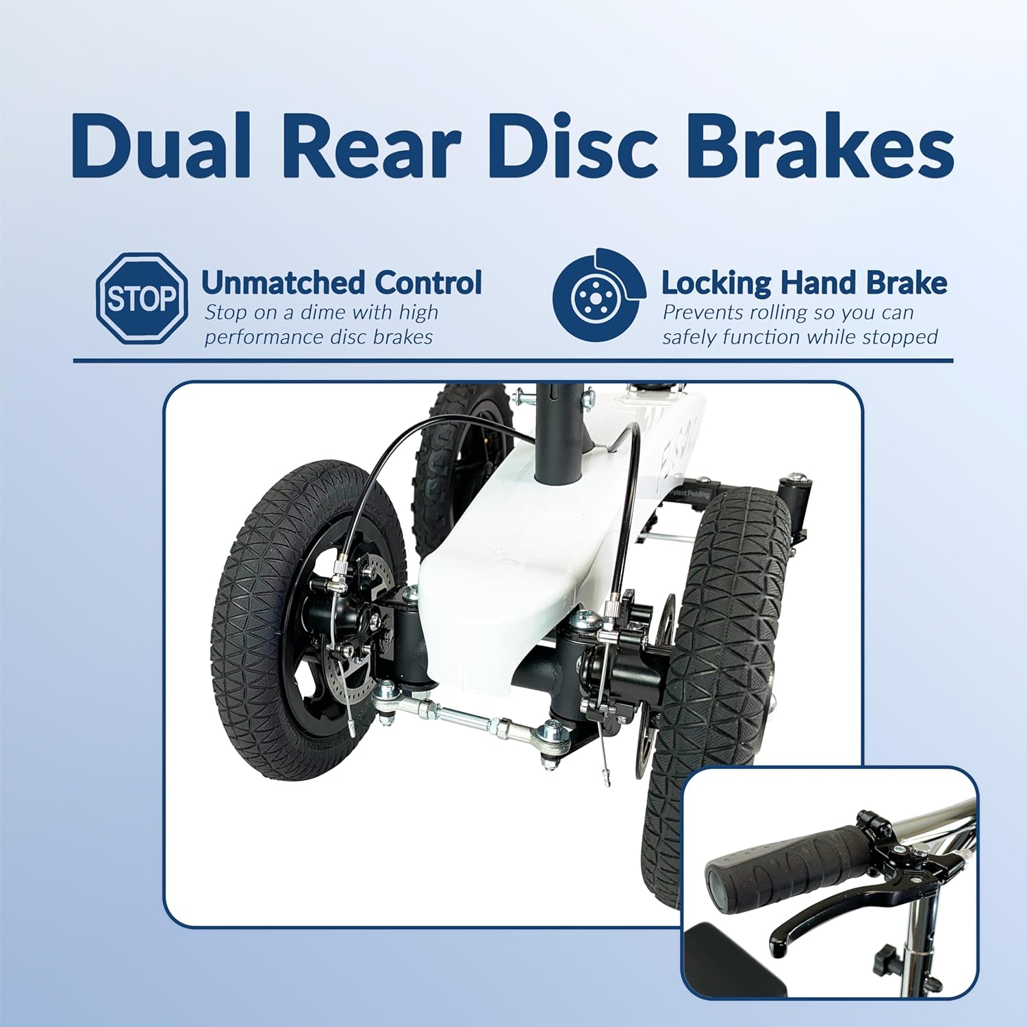 All Terrain Fusion Patented Knee Scooter with 4 Wheel Steering - Knee Walker for Adults for Foot Surgery, Broken Ankle, Foot Injuries - Heavy Duty Knee Rover Scooter for Broken Foot