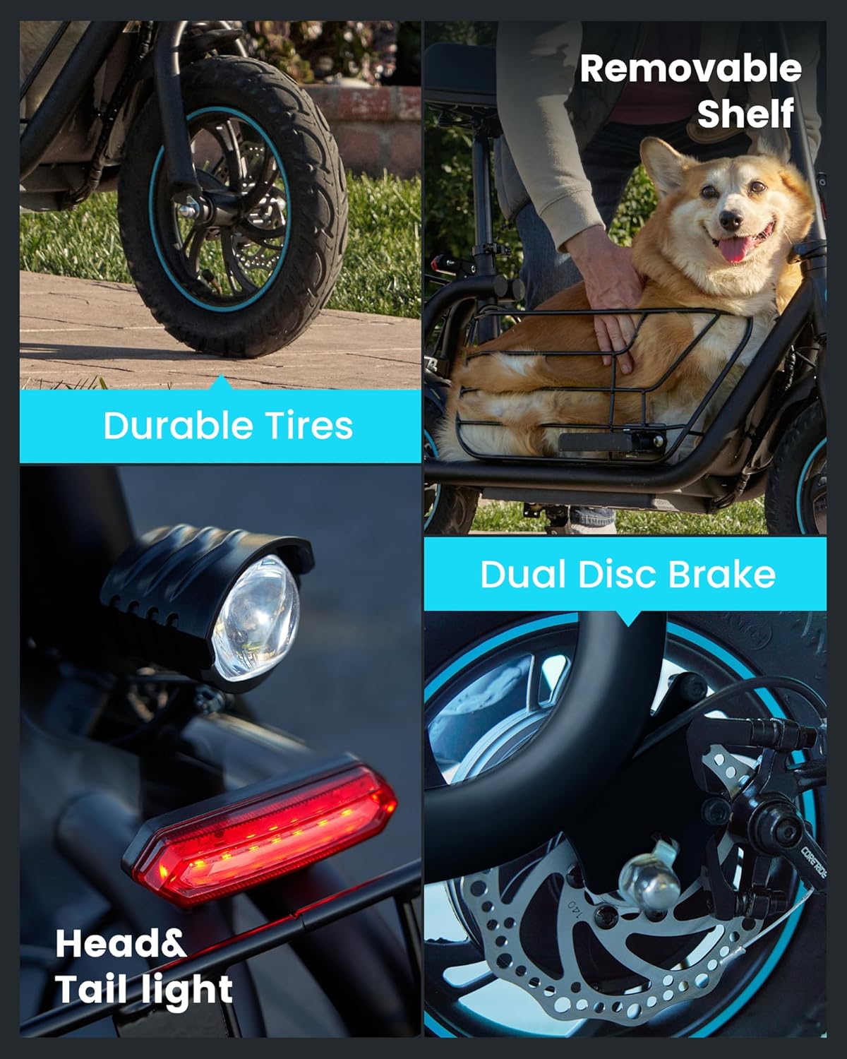 Electric Scooter with Large Middle Basket, 550W Motor 18.6 MPH 20 Mile Distance, Foldable E-Scooter with seat for Pets & Cargo