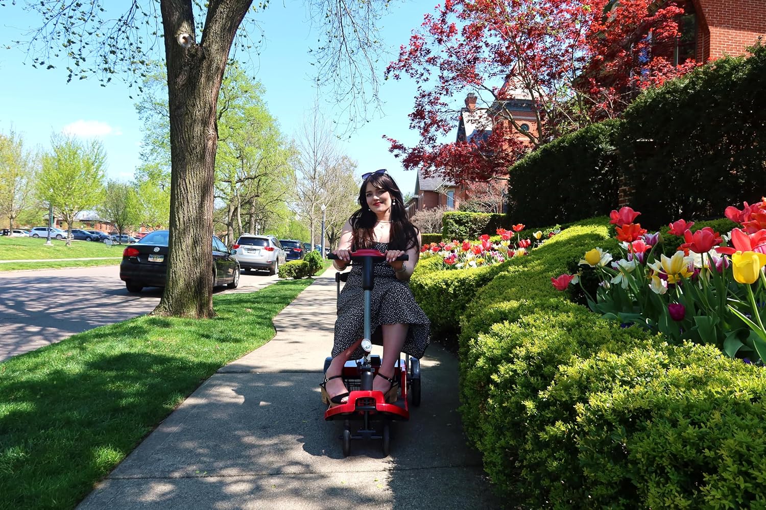 R3b-Mobility Scooters for Seniors Adults Ultra Lightweight Electric Powered Folding 4 Wheel Mobility Scooter with Headlight Cup Holder, Compact & Convenient for Travel Airline Approved, Red
